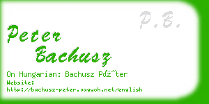 peter bachusz business card